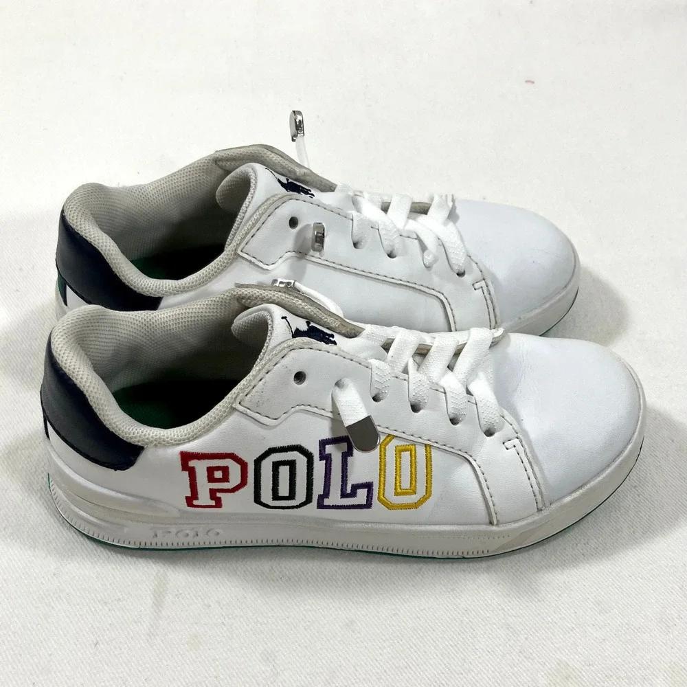 Polo Ralph Lauren Toddler Heritage-Court-II-Graphic‎ White Sneakers Size 12 T